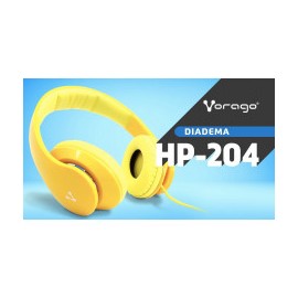 AUDIFONOS DE DIADEMA VORAGO HEADPHONES HP- 204 ALTA FIDELIDAD AMARILLO