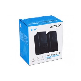 BOCINAS 2.0 ACTECK AC-922043, USB, 3.5MM. COLOR NEGRO