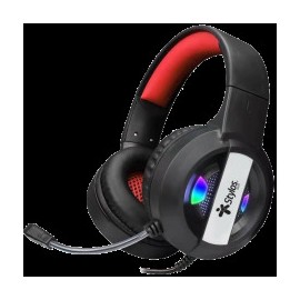 AUDIFONOS DE DIADEMA GAMER STYLOS COLOR NEGRO USB 3.5MM LUZ LED