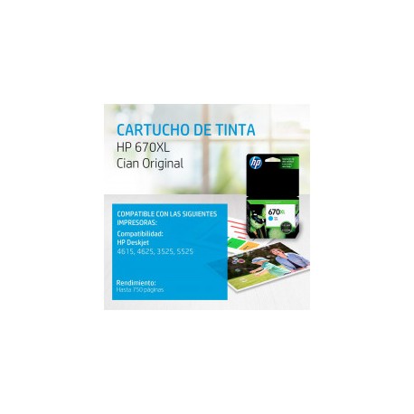 CARTUCHO HP 670 XL COLOR AZUL